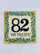 Numero Civico Mattonella cm 15x15 Ceramica Artigianale Caltagirone DD CERAMICHE SICILIANE