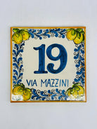 Numero Civico Mattonella cm 15x15 Ceramica Artigianale Caltagirone DD CERAMICHE SICILIANE