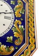 Orologio da Parete Ceramica Caltagirone Ottagonale dipinto a mano cm 32 Decoro n.2 - DD CERAMICHE SICILIANE