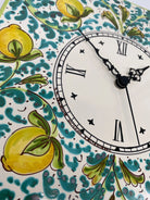 Orologio da Parete Ceramica Caltagirone Quadrato dipinto a mano Lato 30cm Decoro n.1 DD CERAMICHE SICILIANE