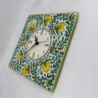 Orologio da Parete Ceramica Caltagirone Quadrato dipinto a mano Lato 30cm Decoro n.1 DD CERAMICHE SICILIANE