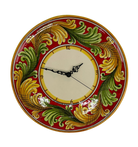 Orologio da Parete Ceramica Caltagirone Rotondo dipinto a mano cm D.30 Decoro n.9g DD CERAMICHE SICILIANE