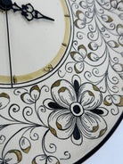 Orologio da Parete Ceramica Caltagirone Rotondo dipinto a mano cm D.30 Decoro n.7g DD CERAMICHE SICILIANE