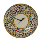 Orologio da Parete Ceramica Caltagirone Rotondo dipinto a mano cm D.30 Decoro n.11g DD CERAMICHE SICILIANE