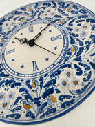 Orologio da Parete Ceramica Caltagirone Rotondo dipinto a mano cm D.30 Decoro n.2 - DD CERAMICHE SICILIANE
