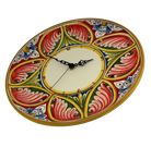 Orologio da Parete Ceramica Caltagirone Rotondo dipinto a mano cm D.30 Decoro n.8g DD CERAMICHE SICILIANE