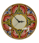 Orologio da Parete Ceramica Caltagirone Rotondo dipinto a mano cm D.30 Decoro n.8g DD CERAMICHE SICILIANE