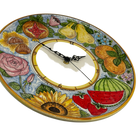 Orologio da Parete Ceramica Caltagirone Rotondo dipinto a mano cm D.30 Decoro n.12g DD CERAMICHE SICILIANE