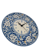 Orologio da Parete Ceramica Caltagirone Rotondo dipinto a mano cm D.30 Decoro n.2 - DD CERAMICHE SICILIANE