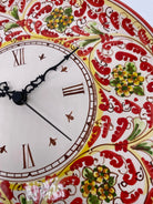 Orologio da Parete Ceramica Caltagirone Rotondo dipinto a mano cm D.30 Decoro n.6 DD CERAMICHE SICILIANE