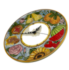 Orologio da Parete Ceramica Caltagirone Rotondo dipinto a mano cm D.30 Decoro n.12g DD CERAMICHE SICILIANE