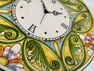 Orologio da Parete Ceramica Caltagirone Rotondo dipinto a mano cm D.43 Decoro n.1 DD CERAMICHE SICILIANE