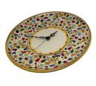Orologio da Parete Ceramica Caltagirone Rotondo dipinto a mano cm D.30 Decoro n.11g DD CERAMICHE SICILIANE