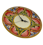 Orologio da Parete Ceramica Caltagirone Rotondo dipinto a mano cm D.30 Decoro n.8g DD CERAMICHE SICILIANE