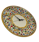 Orologio da Parete Ceramica Caltagirone Rotondo dipinto a mano cm D.30 Decoro n.11g DD CERAMICHE SICILIANE