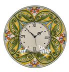 Orologio da Parete Ceramica Caltagirone Rotondo dipinto a mano cm D.43 Decoro n.1 DD CERAMICHE SICILIANE