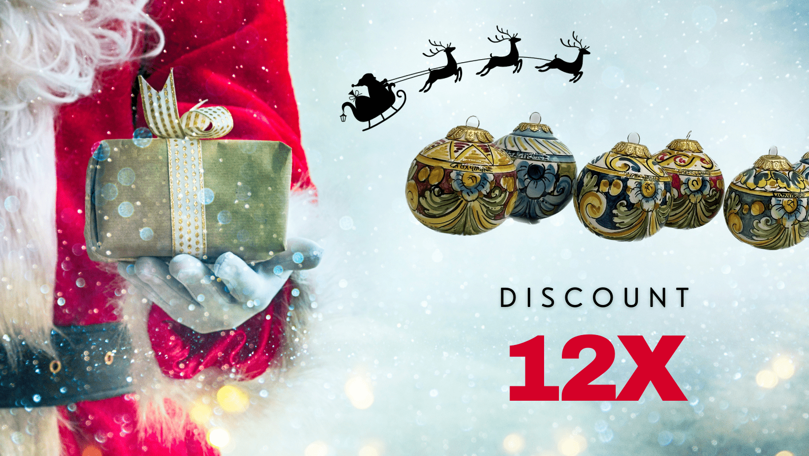 Palla di Natale Diametro 8cm decorata a mano Ceramica di Caltagirone VARI DECORI - DD CERAMICHE SICILIANE