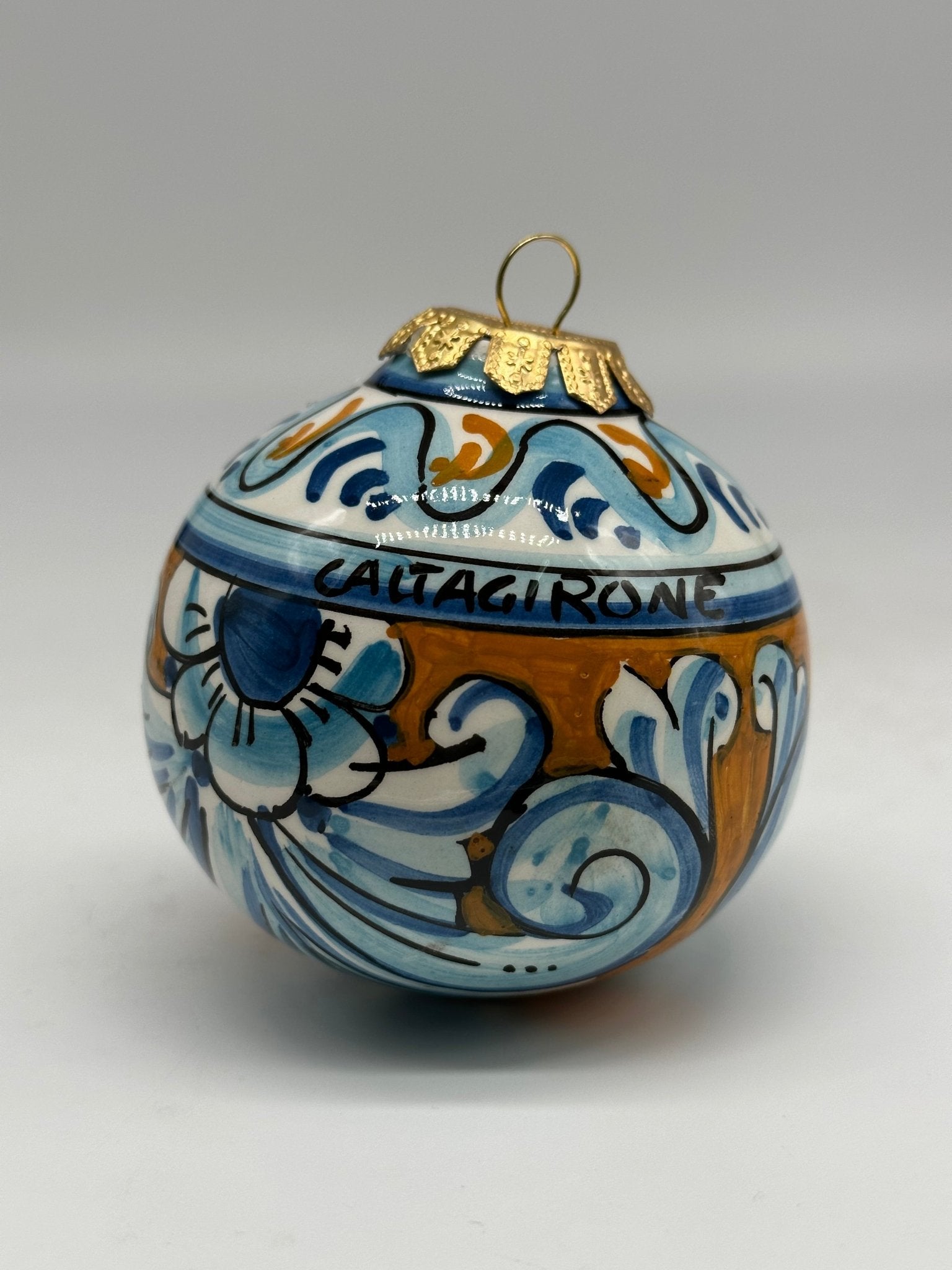 Palla di Natale Diametro 8cm decorata a mano Ceramica di Caltagirone VARI DECORI - DD CERAMICHE SICILIANE