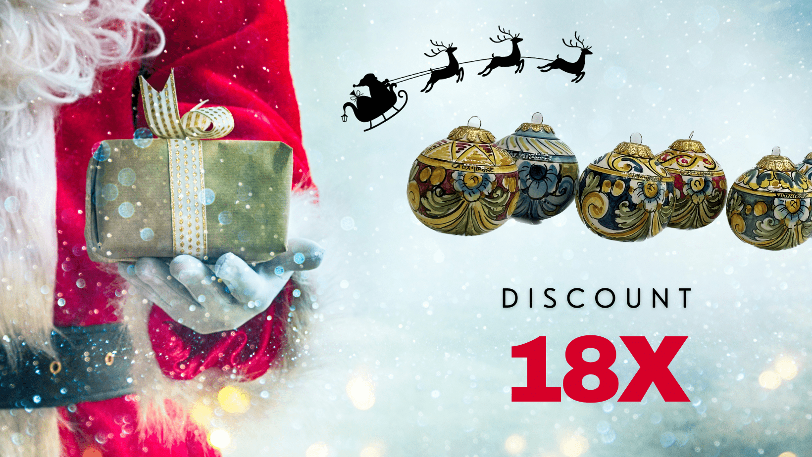 Palla di Natale Diametro 8cm decorata a mano Ceramica di Caltagirone VARI DECORI - DD CERAMICHE SICILIANE