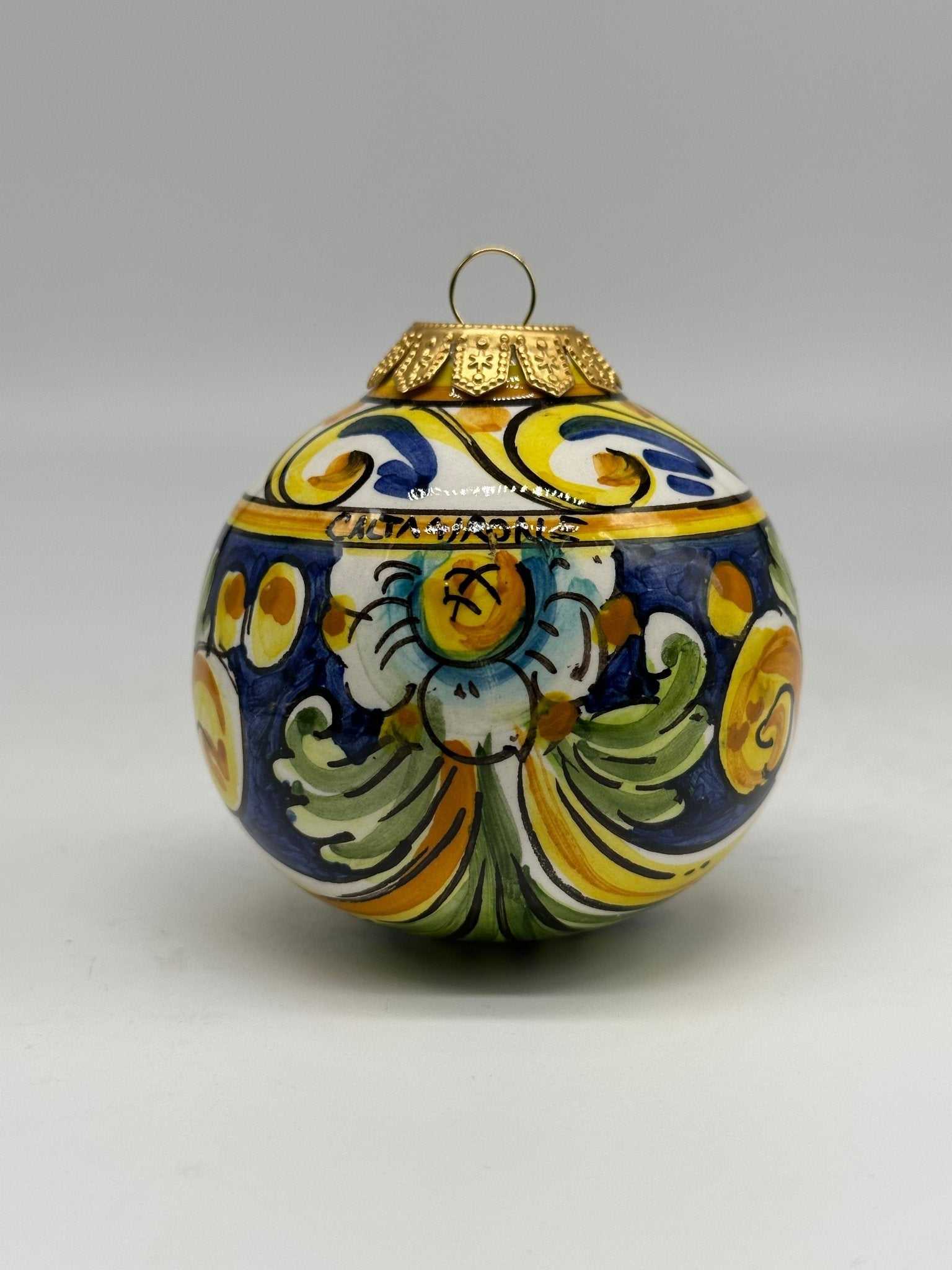 Palla di Natale Diametro 8cm decorata a mano Ceramica di Caltagirone VARI DECORI - DD CERAMICHE SICILIANE