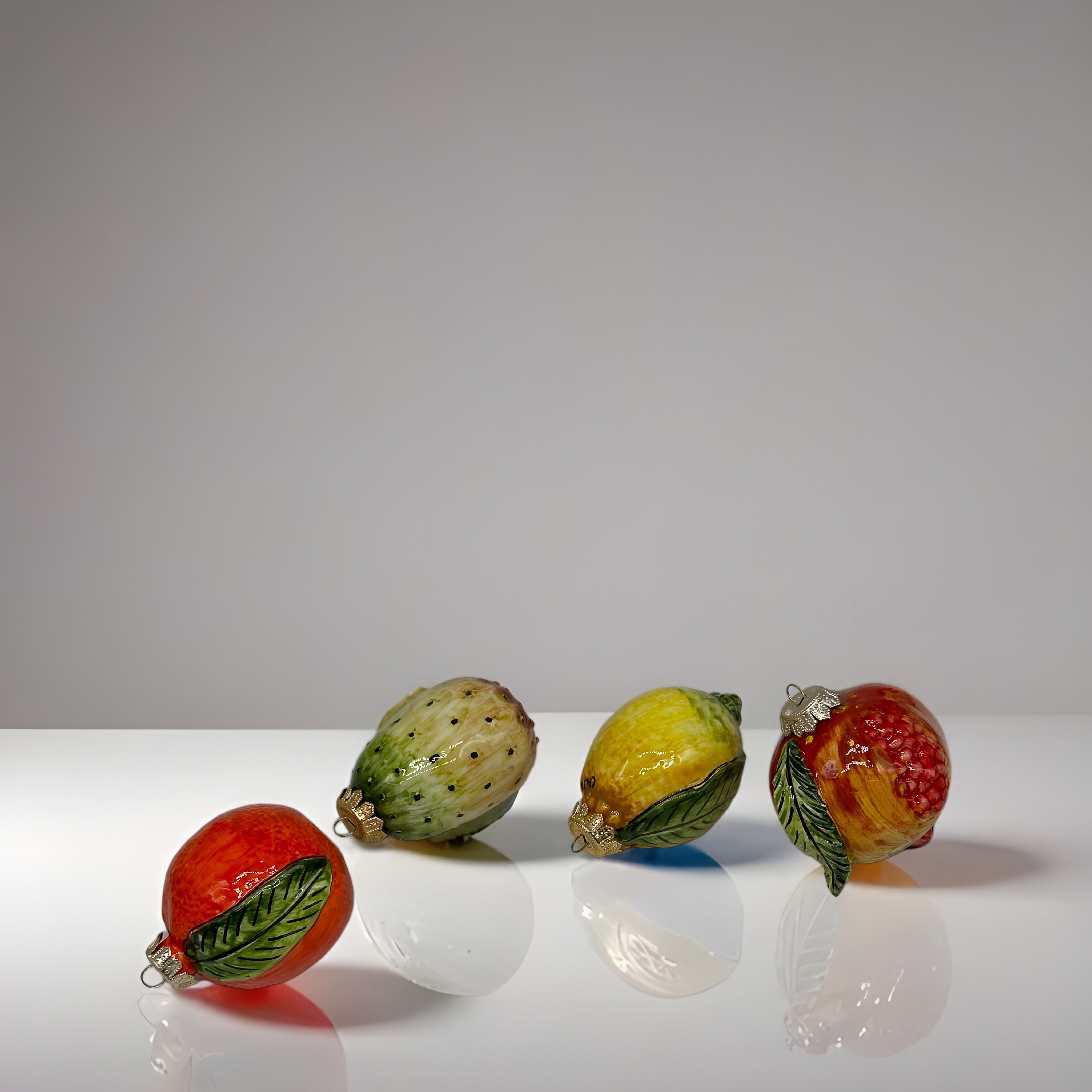 Addobbi Albero di Natale decorati a mano Ceramica di Caltagirone VARI FRUTTI - OGGETTISTICA