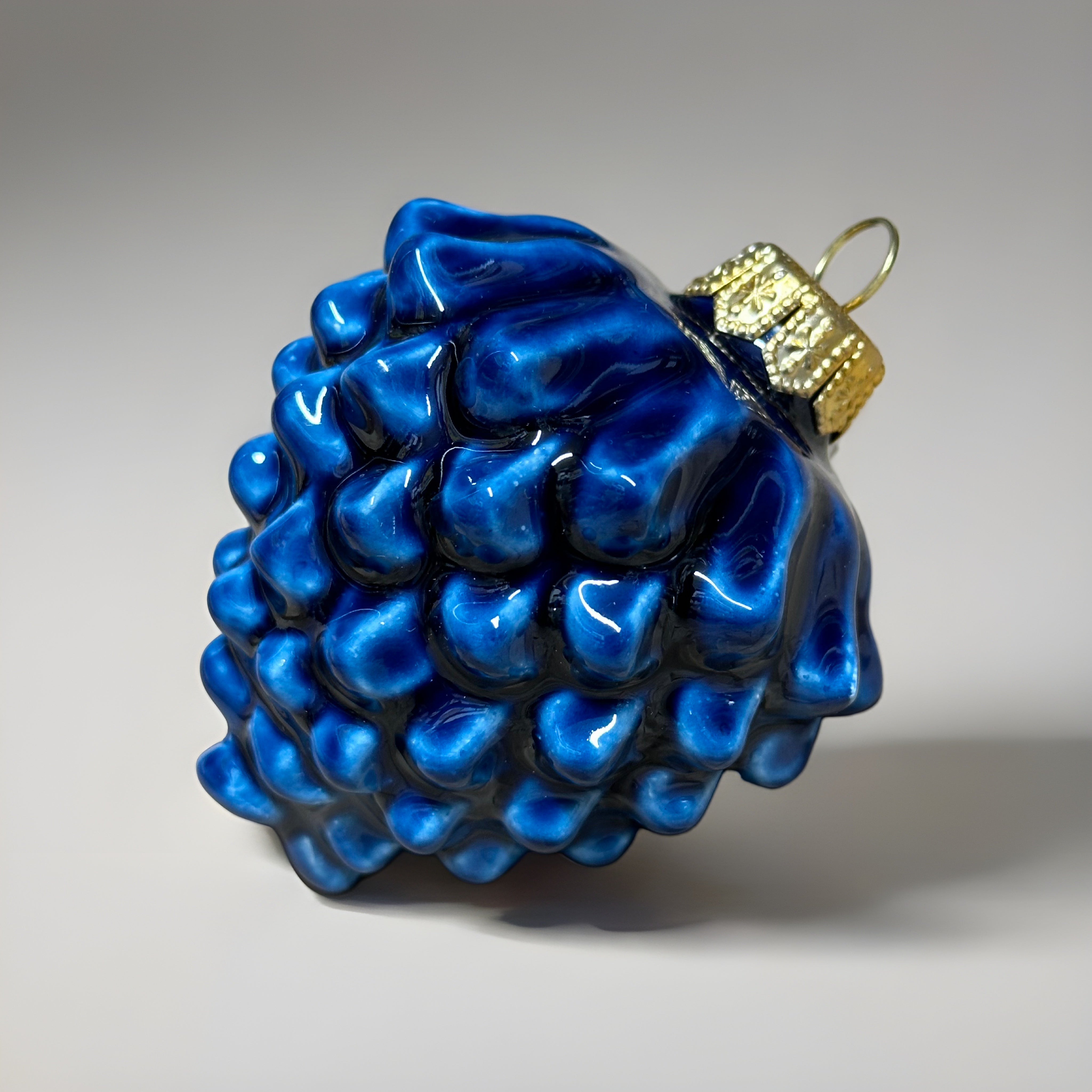 Pallina di Natale Pigna decorata a mano Ceramica di Caltagirone - Blu - OGGETTISTICA