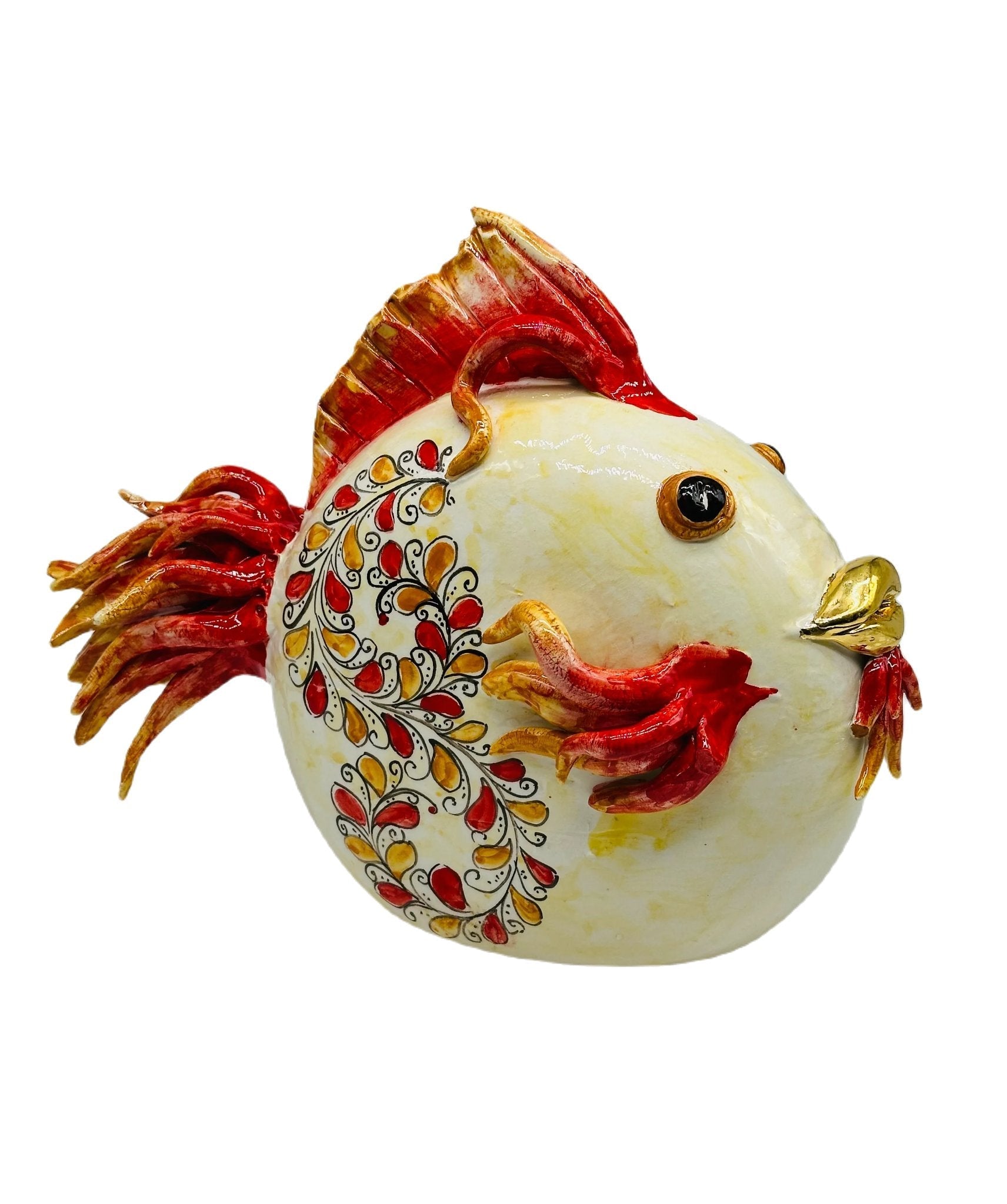 Pesce “Fuego” Decorato a Mano Ceramica Caltagirone - MADE IN SICILY