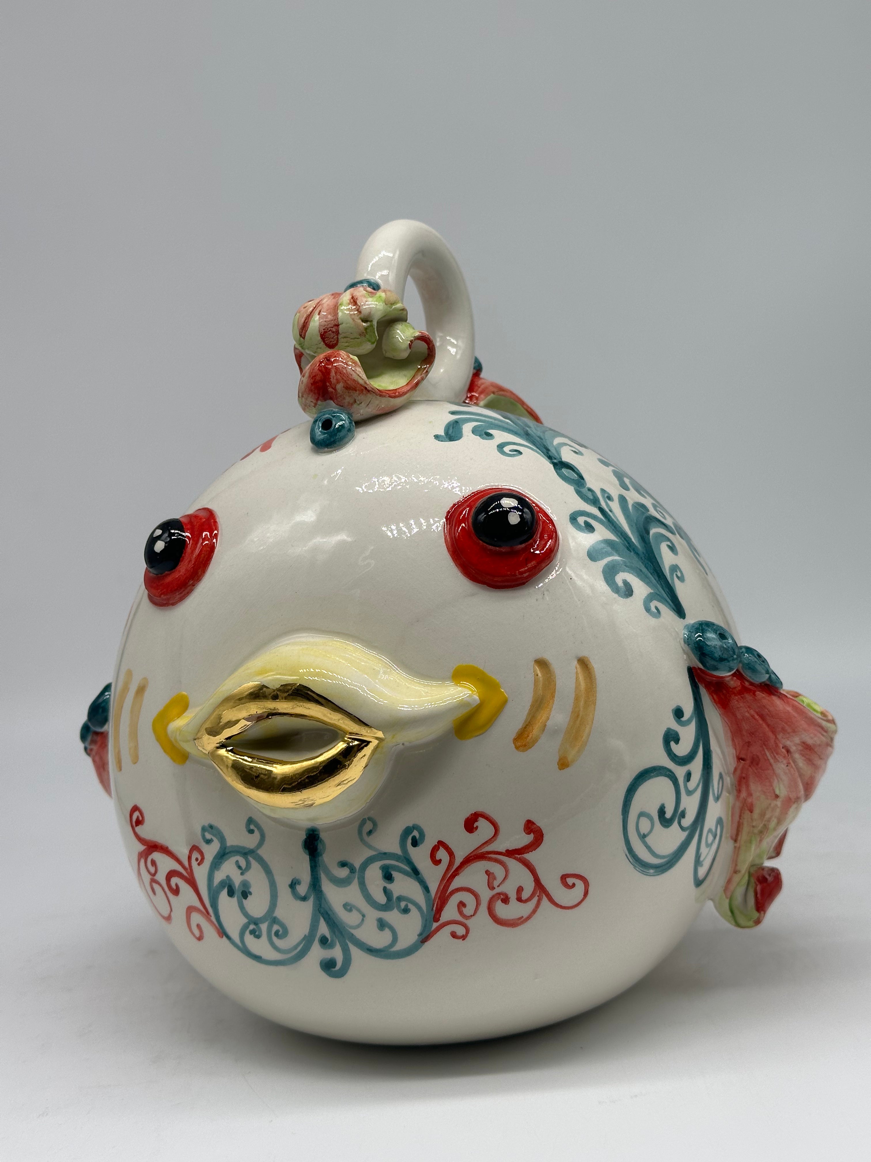 Pesce “Palla” Decorato a Mano Ceramica Caltagirone V.2 - MADE IN SICILY