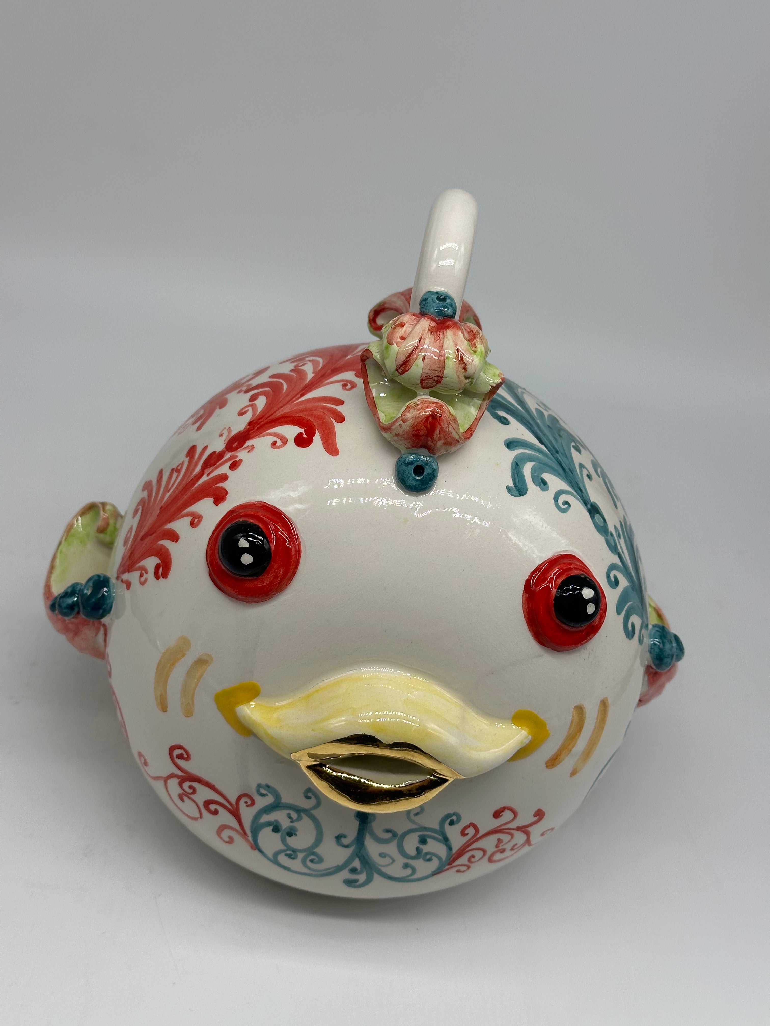 Pesce “Palla” Decorato a Mano Ceramica Caltagirone V.2 - MADE IN SICILY