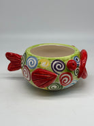 Pesce Svuotatasche cm H.10 L.18 P.22 Decorato a Mano Ceramica Caltagirone - OGGETTISTICA