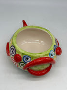 Pesce Svuotatasche cm H.10 L.18 P.22 Decorato a Mano Ceramica Caltagirone - OGGETTISTICA