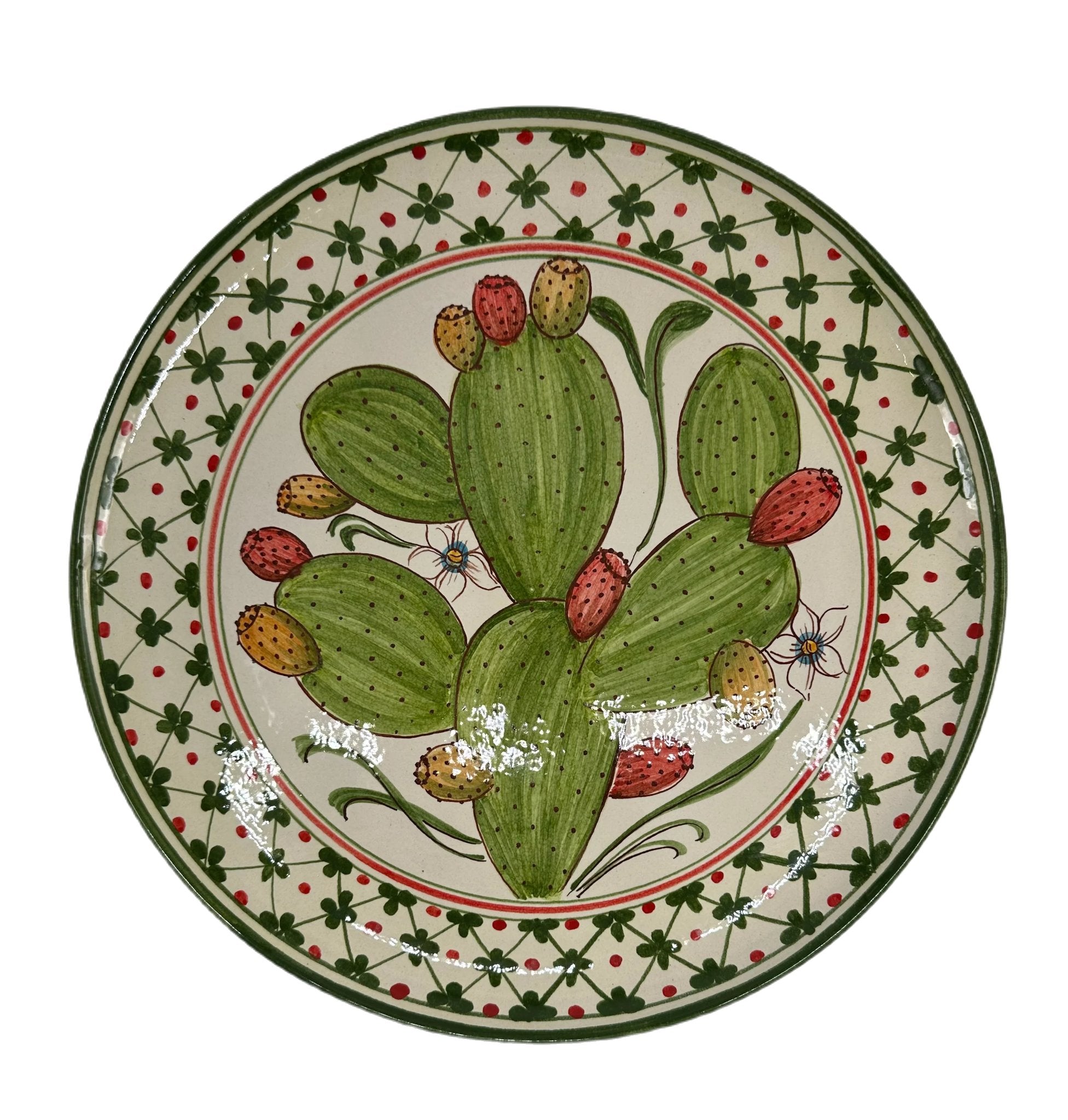 Piatto da Portata Diametro 37cm Uso Alimentare Ceramica Caltagirone - Fico d’India - PIATTI SERVIZIO