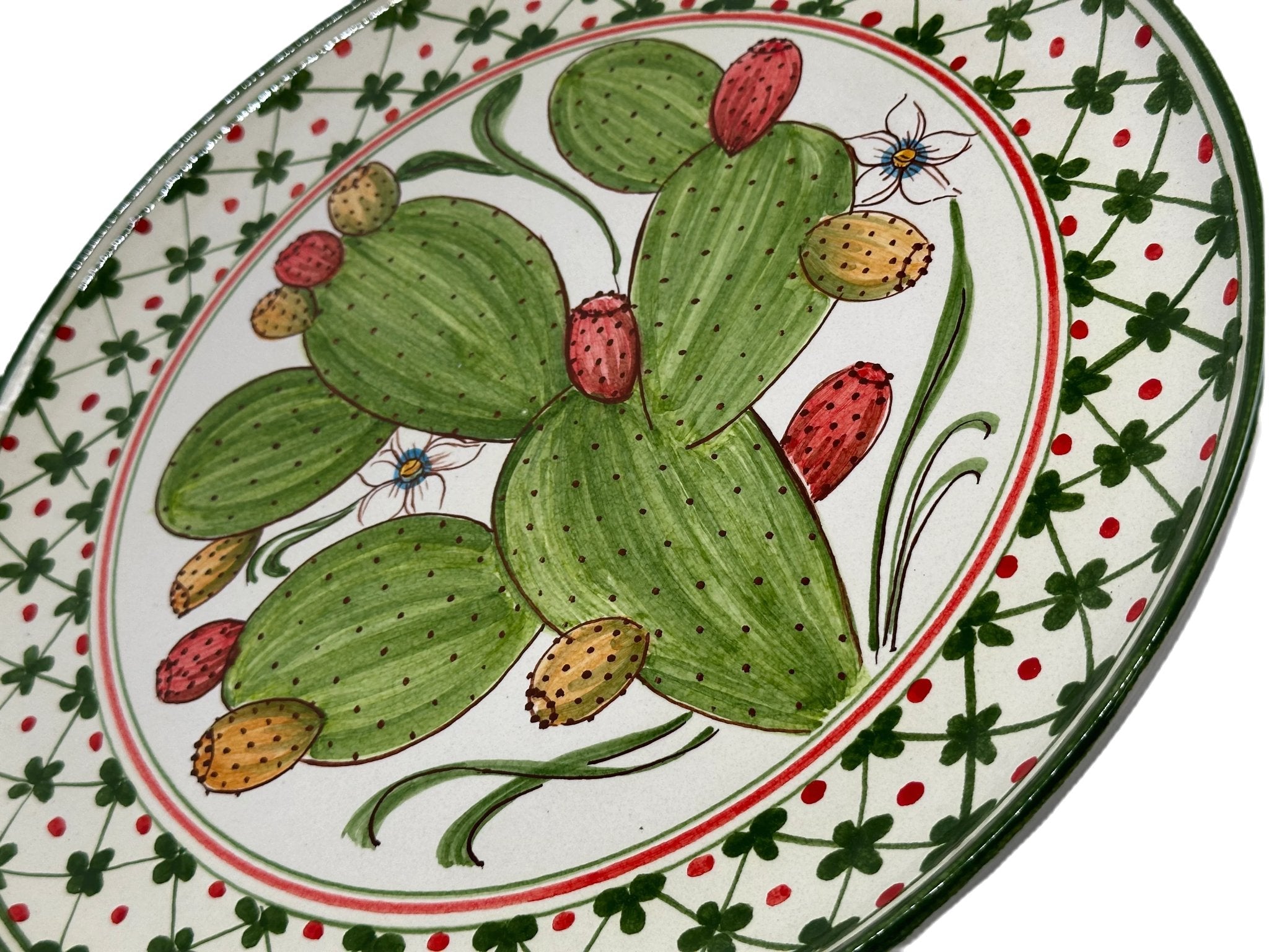 Piatto da Portata Diametro 37cm Uso Alimentare Ceramica Caltagirone - Fico d’India - PIATTI SERVIZIO