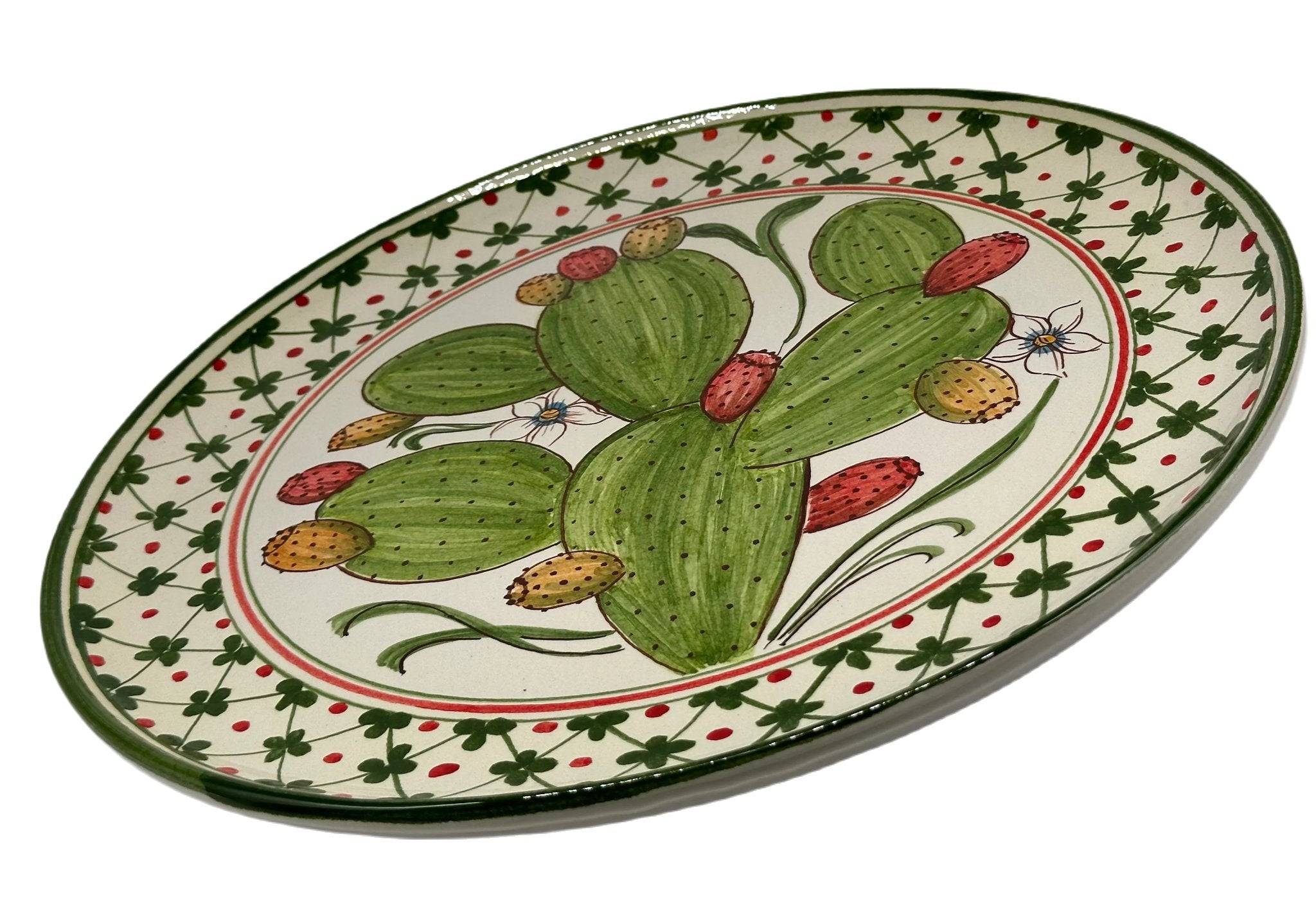 Piatto da Portata Diametro 37cm Uso Alimentare Ceramica Caltagirone - Fico d’India - PIATTI SERVIZIO
