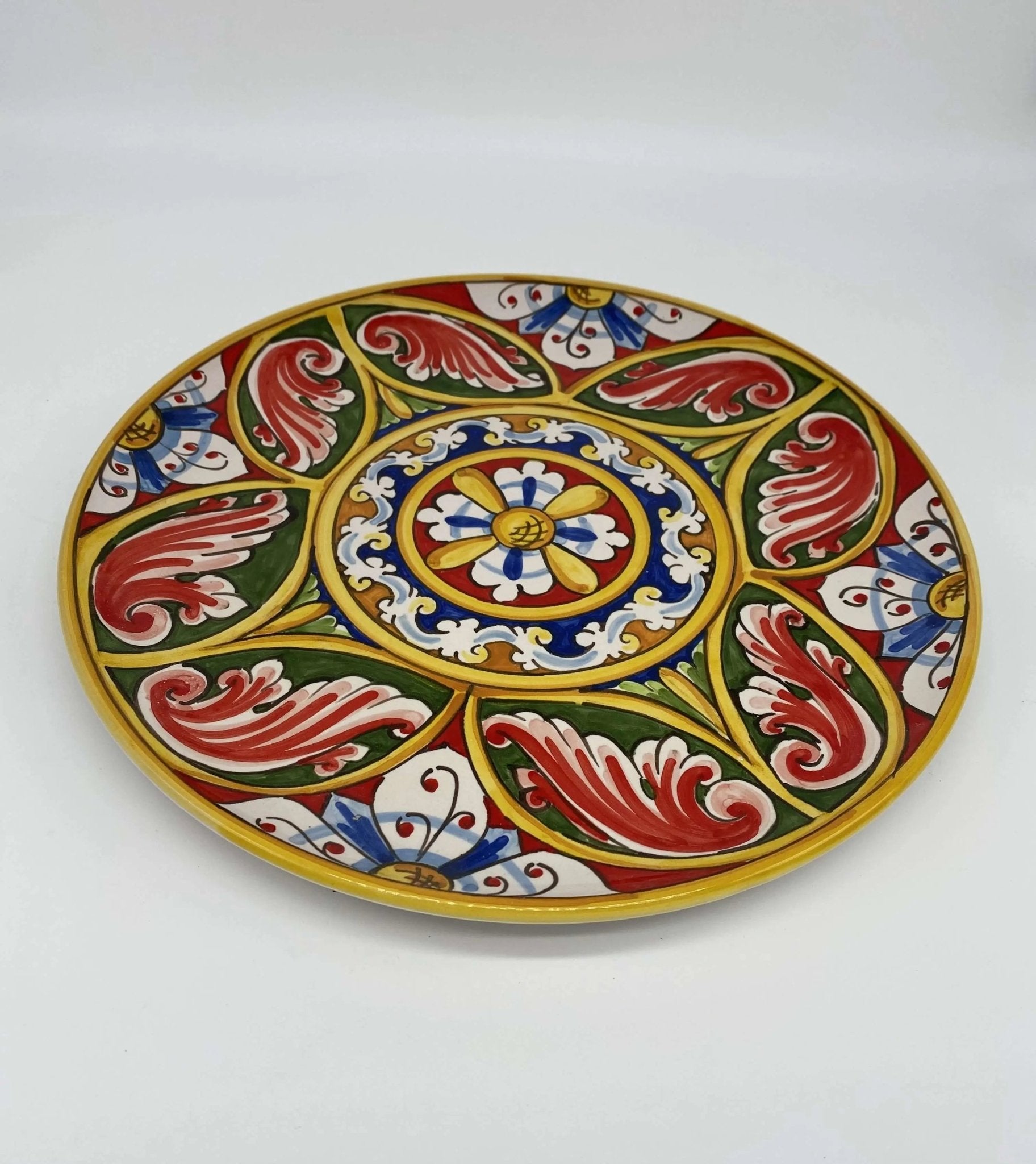 Piatto Decorativo dipinto a mano diametro cm 30 Decoro n.4 - DD CERAMICHE SICILIANE
