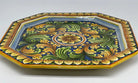 Piatto Decorativo Ottagonale dipinto a mano cm 32 Decoro n.2 DD CERAMICHE SICILIANE