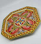 Piatto Decorativo Ottagonale dipinto a mano cm 32 Decoro n.3g - PIATTI DA PARETE