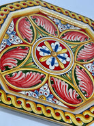 Piatto Decorativo Ottagonale dipinto a mano cm 32 Decoro n.3g - PIATTI DA PARETE