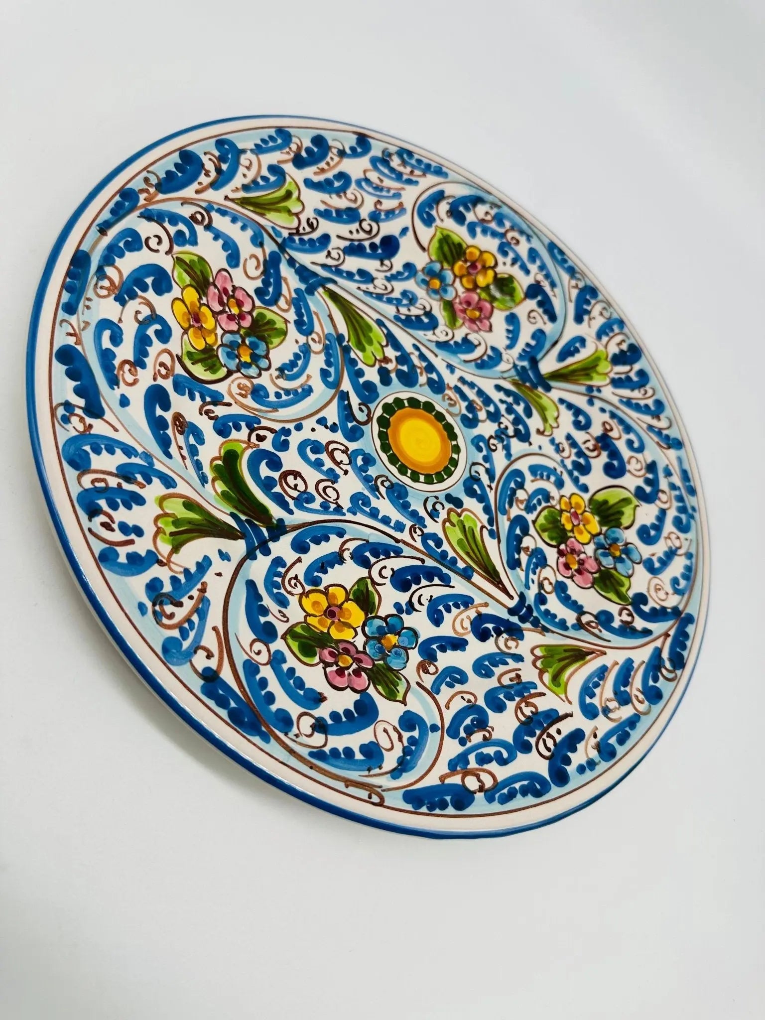 Piatto Piano Uso Alimentare Ceramica Caltagirone - Opale - PIATTI SERVIZIO