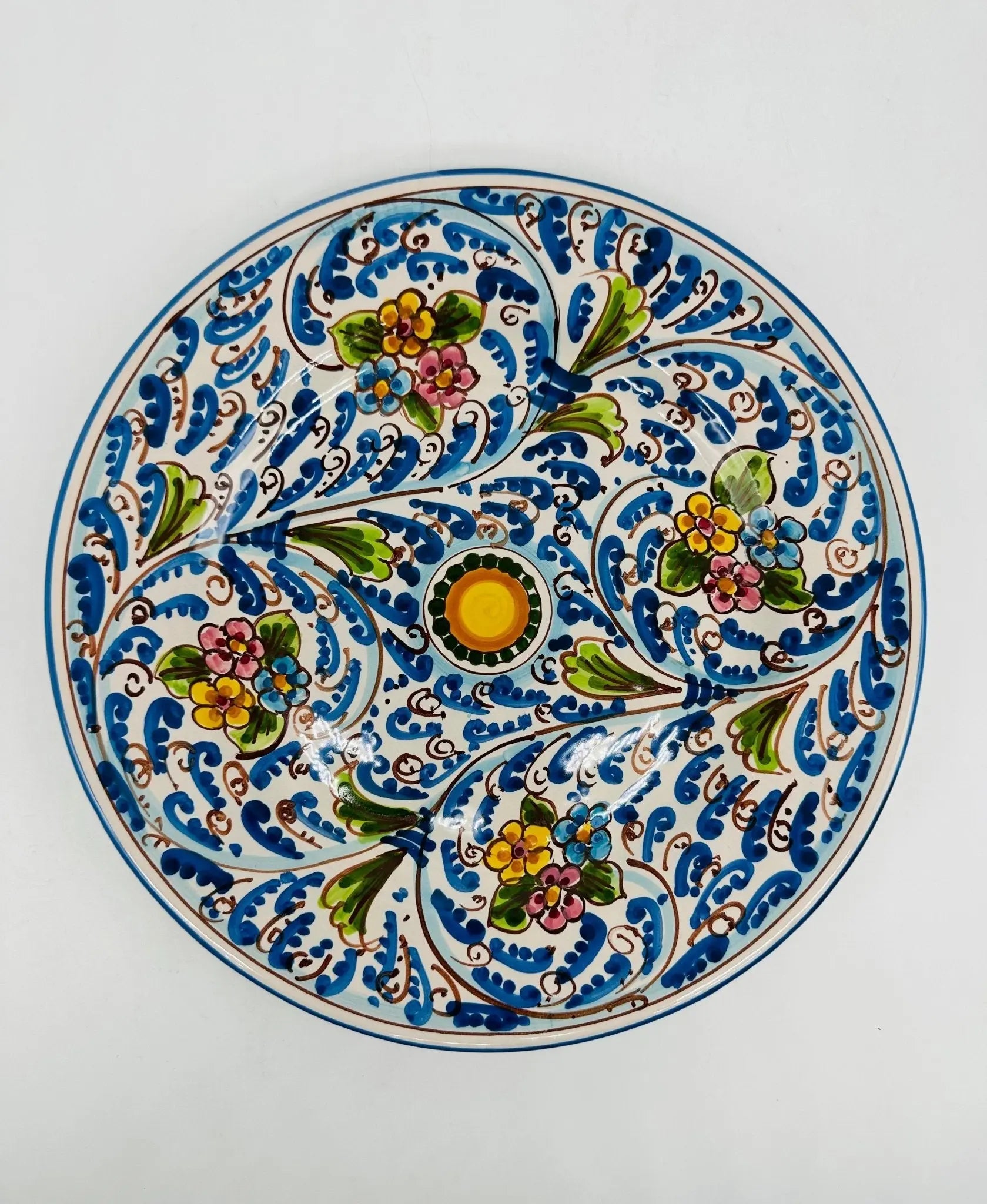 Piatto Piano Uso Alimentare Ceramica Caltagirone - Opale - PIATTI SERVIZIO