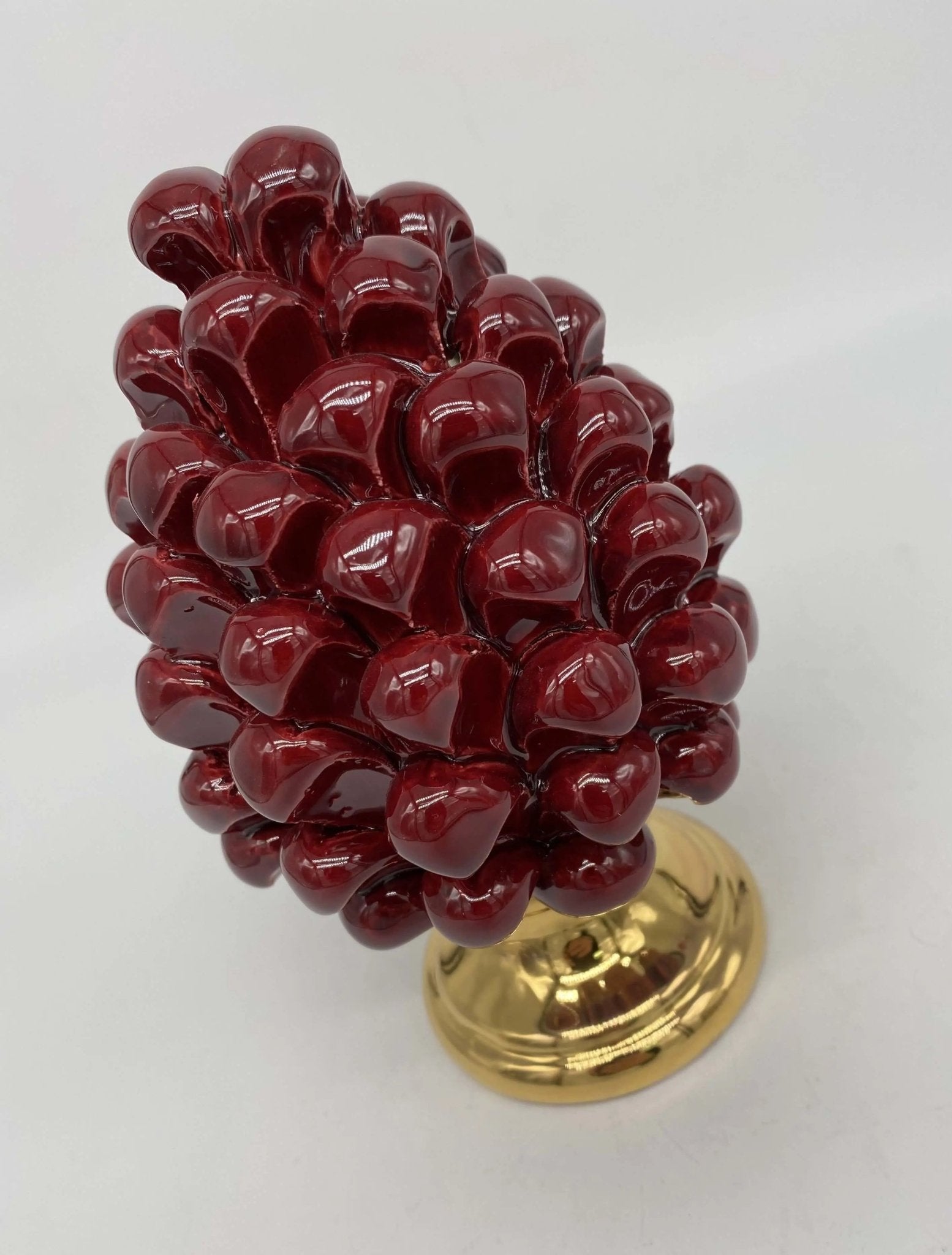 Pigna Aurum Ceramica Caltagirone cm H.15 Artigianale Bordeaux - DD CERAMICHE SICILIANE