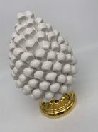 Pigna Aurum Ceramica Caltagirone cm H.20 Artigianale Bianco DD CERAMICHE SICILIANE