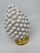 Pigna Aurum Ceramica Caltagirone cm H.20 Artigianale Bianco DD CERAMICHE SICILIANE