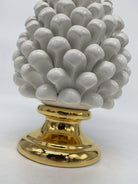 Pigna Aurum Ceramica Caltagirone cm H.20 Artigianale Bianco DD CERAMICHE SICILIANE