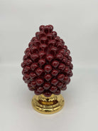 Pigna Aurum Ceramica Caltagirone cm H.20 Artigianale Bordeaux DD CERAMICHE SICILIANE