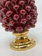 Pigna Aurum Ceramica Caltagirone cm H.20 Artigianale Bordeaux DD CERAMICHE SICILIANE