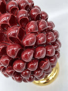 Pigna Aurum Ceramica Caltagirone cm H.20 Artigianale Bordeaux DD CERAMICHE SICILIANE