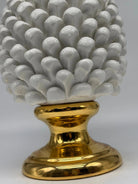 Pigna Aurum Ceramica Caltagirone cm H.30 Artigianale Bianco DD CERAMICHE SICILIANE