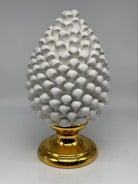 Pigna Aurum Ceramica Caltagirone cm H.30 Artigianale Bianco DD CERAMICHE SICILIANE