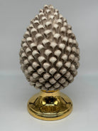 Pigna Aurum Ceramica Caltagirone cm H.35 Artigianale Beige Ecru DD CERAMICHE SICILIANE